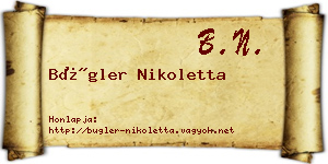 Bügler Nikoletta névjegykártya