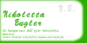 nikoletta bugler business card